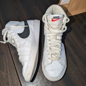 Nike White and Black High-Top Sneakers